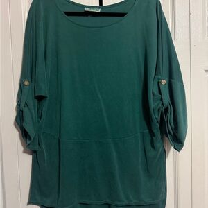 Vintage Just Cotton by Pretty Woman Jade Green Modal Tunic Top | Size S